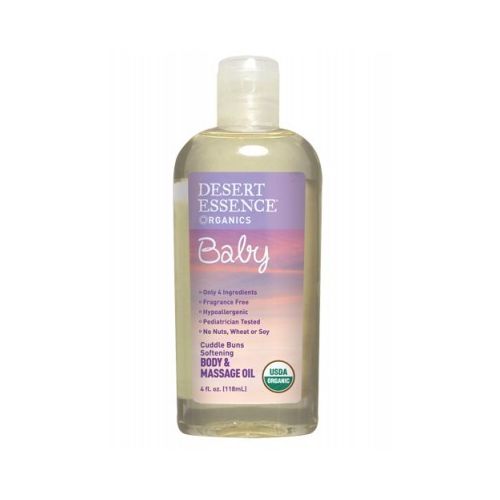 Desert Essence Baby Body and Massage Oil Cuddle Buns Softening Fragrance Free 