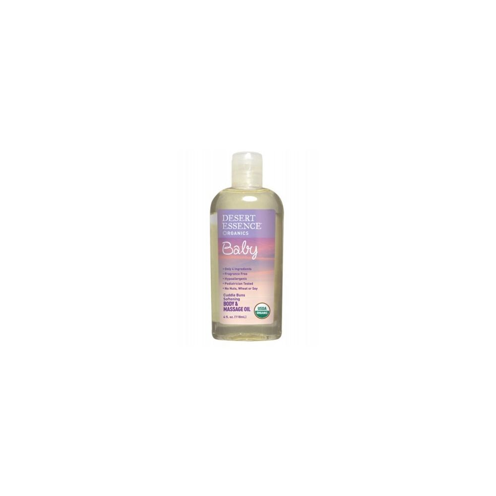 Desert Essence Baby Body and Massage Oil Cuddle Buns Softening Fragrance Free 