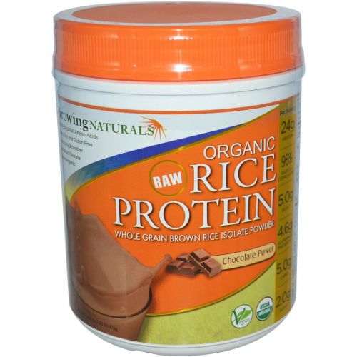 Growing Naturals Organic Chocolate Whole Grain Raw Brown Rice Protein Isolate