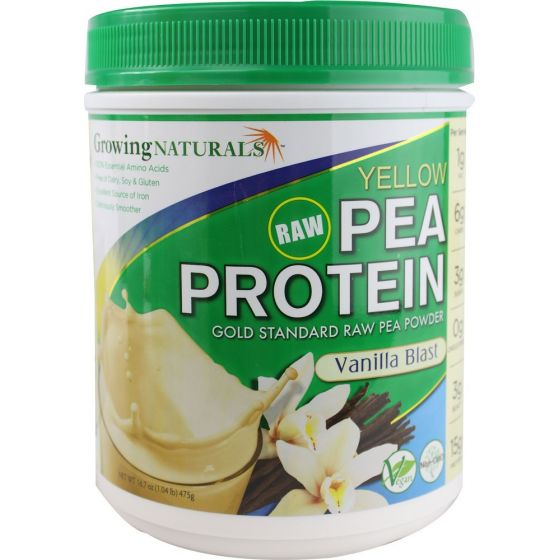 Growing Naturals Gold Standard Raw Yellow Pea Protein Powder Vanilla