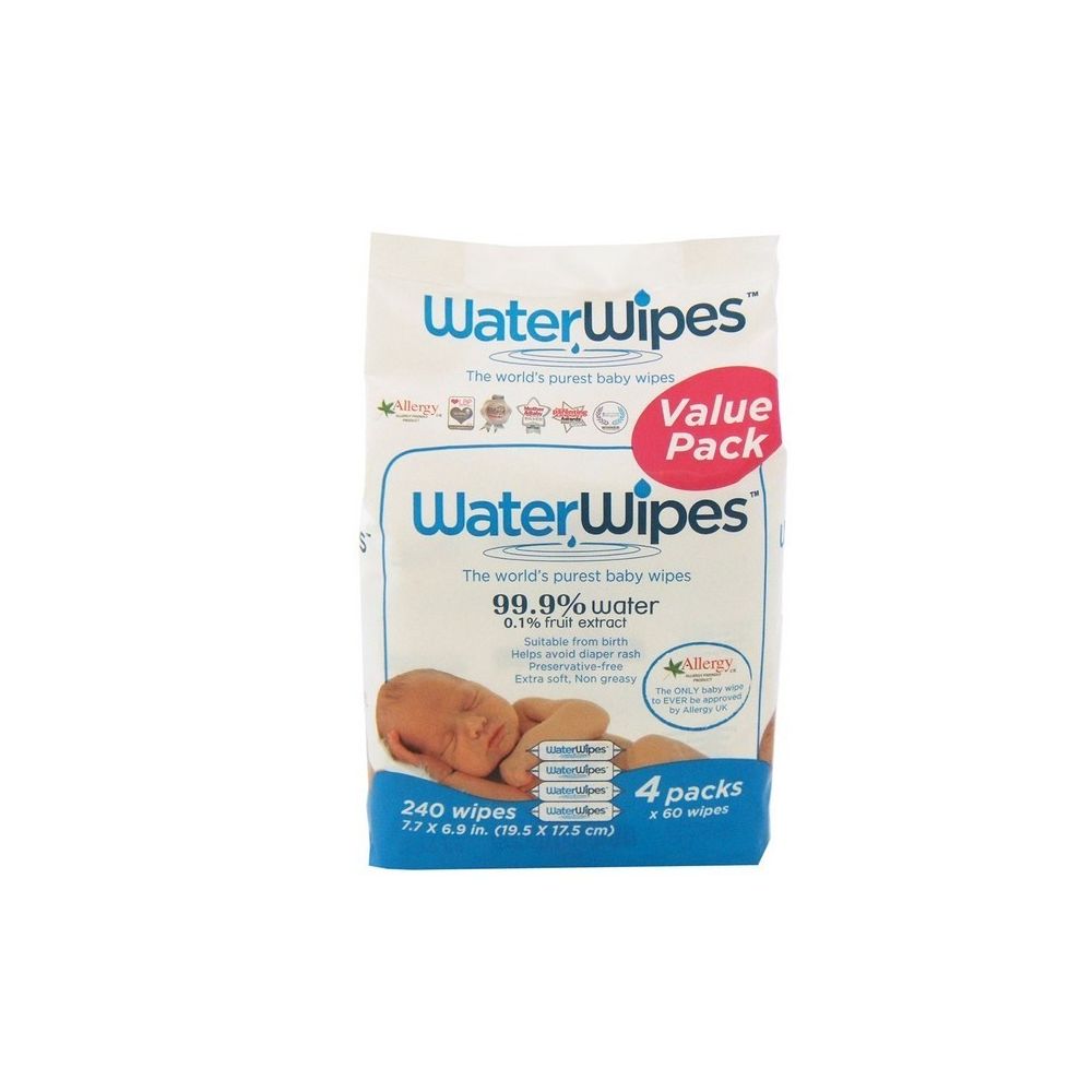 WaterWipes Value Bag - 4 Packs of 60 Wipes / 240 Wipes