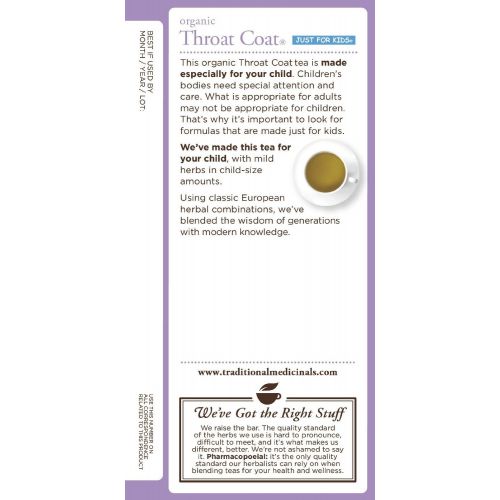 TRADITIONAL MEDICINALS Just for Kids Organic Throat Coat® Herbal Tea