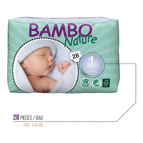Bambo Nature Premie Baby Diapers - 144 pieces in case