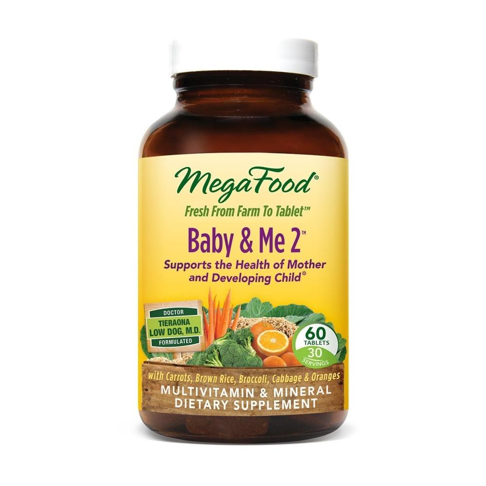 MegaFood, Baby & Me 2™ , 60 Tablets, Supports the health of mother and developing child*, Whole Food Prenatal Vitamins