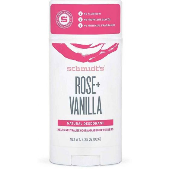 Schmidt's Natural Deodorant Stick Rose + Vanilla 3.25 oz