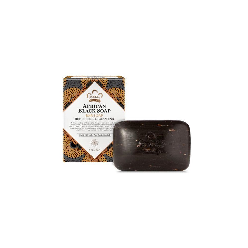 Nubian Heritage African Black Bar Soap w/ Oats & Aloe Vera, 5oz, 1 Pack